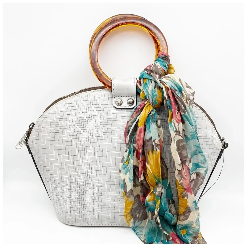 NWT Patricia Nash Meldola Dome Satchel‎ in Light Grey - Picture 3 of 12